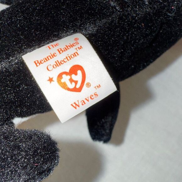 Vintage Ty Beanie Babies Aquatic Trio – Goldie 1993, Crunch 1996 & Waves 1996 – - Picture 15 of 16